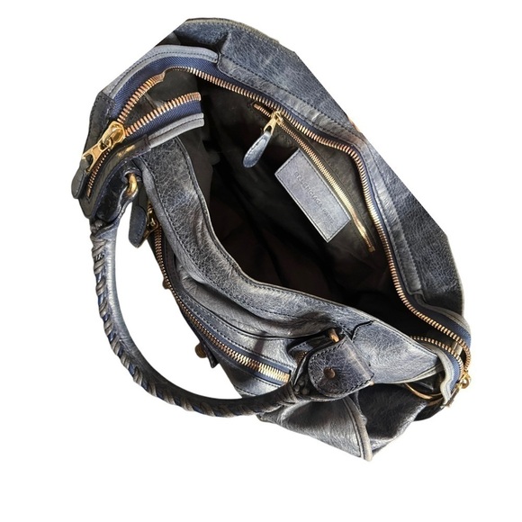 BALENCIAGA Moto Le City Giant Blue 
Lambskin Leather Handbag &  Wallet - Picture 10 of 17